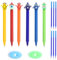 SneiDr 6 Stück Radierbarer Kugelschreiber Blau Radierstift Gelstifte Einziehbare Tintenroller Radierbar 0,5mm Spitze Kawaii Stiften mit 6 Ersatzminen und 2 Radiergummi für Kinder Studenten Geschenk