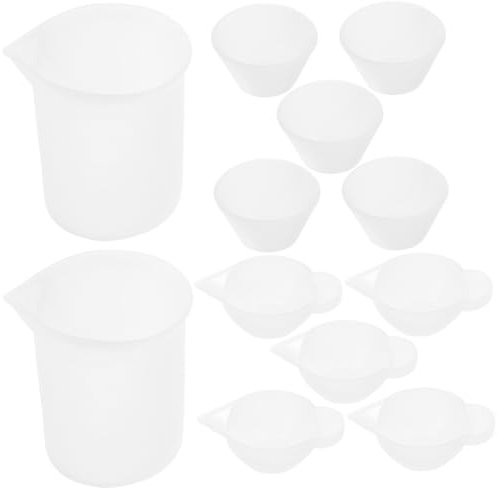 Phenofice Juego De Tazas Medidoras De Silicona Para Resina Epoxi Kit De Herramientas Para Mezclar Vasos Reutilizables Resistentes Con Pitorro Para Manualidades Diy