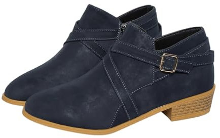 Generico Stivali Polizia Stradale Stivali Neve 37 38 Stivaletti in tinta unita con punta, tacco medio, tacco medio, primavera autunno e inverno, retrò, di grandi Stivali Gomma Pioggia (Black, 38)
