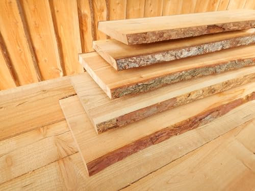 Schwartenbrett Lärche 200 cm / 2,0 m unbesäumt rustikal Deko Zaun retro Brett Bohle 4 Stück