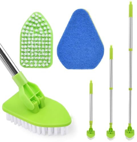 Badewanne Schrubber mit Stiel, Badezimmer-Reinigungsbürste, Dusch-Reinigungsbürste, Mehrteilige Scheuerbürste mit Langem Griff Fliesenschrubber Badezimmer-Fliesenreiniger für Bad Boden Wand