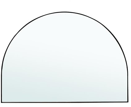 Home Selections Arched Overmantle Wall Mirror, 28 X 20 (70 X 50 CM), Arch Metal Frame, Black