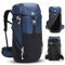 Outplea 50L Groß Wanderrucksack mit Öffnung Vorne Herren Damen, Wasserdicht Trekkingrucksack Reiserucksack mit Reflexstreifen, Outdoor Rucksack für Sport, Blau