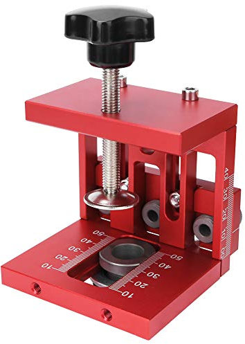HUAHAIZY Hole Drill Punch Positioner, Aluminum Alloy 3 in 1 Woodworking Punching Guide Locator Wood Hole Drilling Jig Dowel Cam Jig Kit for DIY Wood Working Furniture Repair