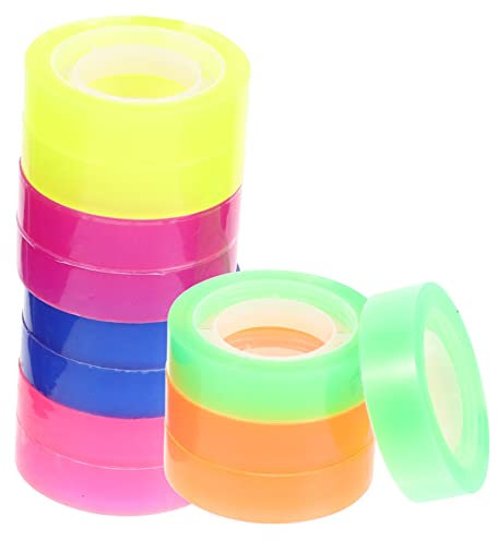 Homoyoyo 12rotoli Nastro Adesivo Colorato Trasparente Tapes Delicati Per Decorazioni e Lungo Metri Per Artigianato Scuola e Feste