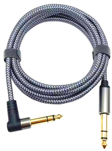 Guitar Cables 1m/2m 6.35mm To 6.35mm TRS Stereo Guitar Cables For Studio Monitor Electric Guitar Keyboard Mixers