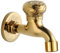 XSDSM Robinet Salle Bain Mural Rétro Robinet Eau Froide Uniquement Lave Main à Bulles Poignée Ronde Sculptée Adaptée au Lavabo G1/2, Or, 10,5 CM