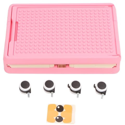 Fdit Rolling Toy Storage Bin with Lid Wheels, Collapsible Organizer Box Sturdy Toy Chest for Building Blocks Stuffed Animals Nursery Playroom (Pink)