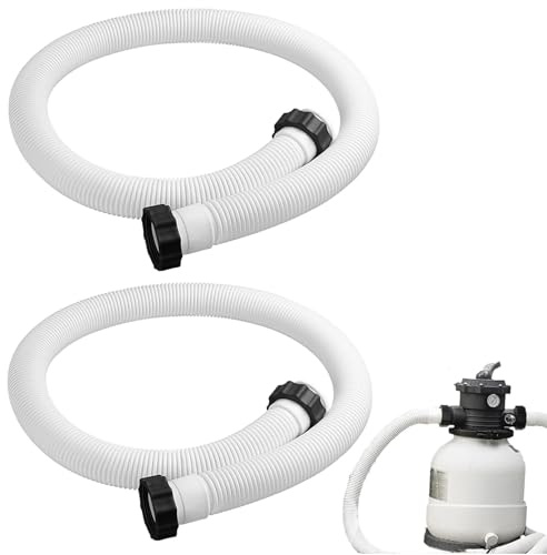 2 Stück Poolschlauch 38mm Für Poolpumpen,150cm Accessory Hose,Schlauch Pool Weiß Schwimmbadschlauch, Filterpumpenschlauchzubehör Mit Adaptern Für Poolwassersysteme