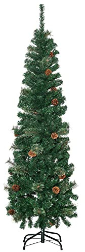 HOMCOM Künstlicher Weihnachtsbaum 165 cm Tannenbaum künstlich mit 412 Spitzen Christbaum Weihnachtsdeko inkl. Metallständer für drinnen