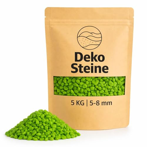 Decorative Granules Green as Coloured Scatter Decoration – 5 kg Small Decorative Stones Diameter 5-8 mm for Glasses, Vases