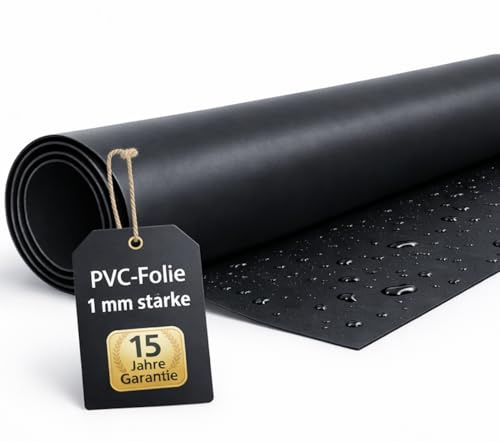 Galińscy Professionelle Teichfolie PVC 1mm 6x5, 15 Jahren Garantie für Gartenteich Swimmteich UV- und witterungsbeständig 6m x 5m