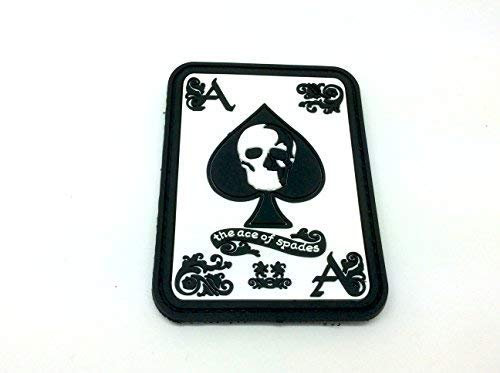Ace of Spades Schwarz Biker Airsoft PVC Patch Klett Emblem Abzeichen