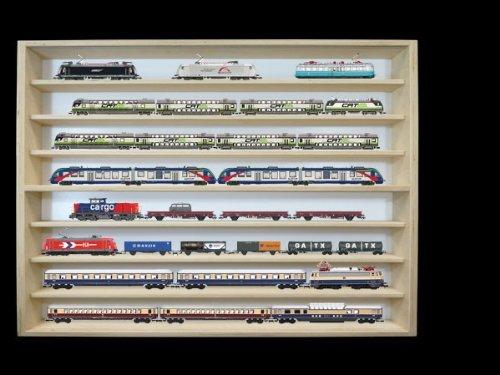 Alsino Setzkasten 1:87 Modellauto Sammlervitrine V-42 Vitrine Birke H0 8 Fach Regal HO 90 cm