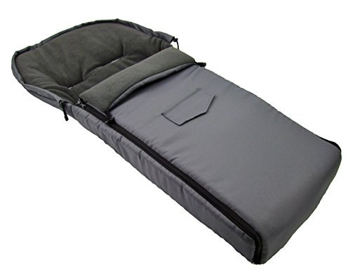 BAMBINIWELT Winterfußsack (108cm) für Jogger Buggy Schlitten FLEECE UNI (Dunkelgrau)