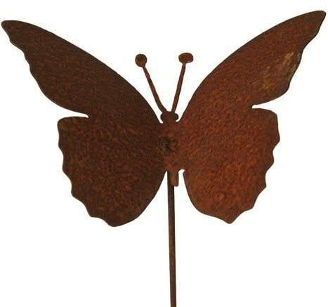 Wunderschöner & Hochwertiger Gartenstecker - Tier Figur – Rost Stecker/Tierfigur – Große Auswahl – Edelrost Gartenfigur – Metall Gartendeko (Schmetterling - Länge 100cm)