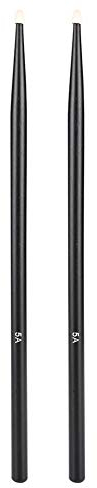 5A Trommelstöcke Ahornholz Drumsticks Praxis Stick Musikinstrument Percussion Zubehör für Kinder Erwachsene Professionelle und Anfänger(Schwarz)