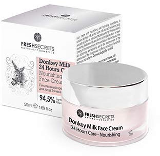 Fresh Secrets 24 Stunden pflegende Gesichtscreme mit Eselsmilch, 50 ml