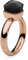 Qudo Firenze Edelstahl gold farbener Ring mit jet Stein (schwarz rose) (52)