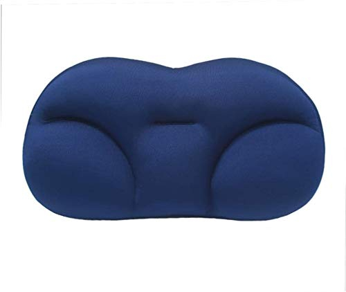 DOUFAN Allround-Wolkenkissen Allround-Schlafkissen, Tiefschlafsucht 3D Ergonomisches Kissen Waschbarer Polyester-Kissenbezugbezug mit Micro-Airballs, die Reise-Nackenkissen füllen (Blau)