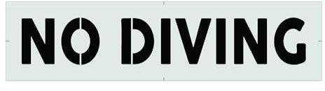 Stencil Stop Schablone Stanzschablone mit Aufschrift ''No Diving Sign'', wiederverwendbar, für DIY-Projekte, Malen, Zeichnen, Basteln, 14 mm Mylar-Kunststoff, 61 x 10,2 cm