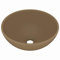 vidaXL Luxus Waschbecken mit Abflussloch Waschschale Aufsatzwaschbecken Waschtisch Waschplatz Handwaschbecken Rund Matt Creme 32,5x14cm Keramik