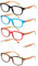 EFE Gafas de Lectura 5-Pack para Hombres Mujeres Gafas Aumento Lectura con Diseño de Vetas de Madera Rectángulo Estilo Ligeros Cómodos Anti Luz Azul para Antifatiga 3.0