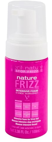 abril et nature - Nature Frizz - Haarmousse - Intensiver Glättungseffekt - Für krauses Haar - Anti-Frizz-Schaum - Lang anhaltend 30 Tage - Sofortiges Ergebnis erleichtert das Styling - 100 ml