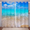 Loussiesd Strand Fenstervorhang 137x117cm Ozean Dekor Vorhänge für Kinder Jungen Mädchen Meer Bedrucktes Blickdichte Vorhänge Hawaiian Strand Theme