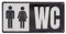 Plaque décorative en tôle pour WC - En relief - 30 x 15 cm