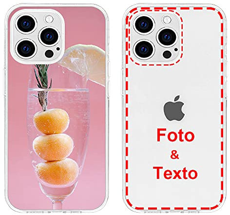 MXCUSTOM Funda Personalizada para Apple iPhone 13 Pro, Carcasa Personalizado Teléfono móvil Transparente Blando TPU con Foto Imagen Texto Diseña (FXT-CR-P1)