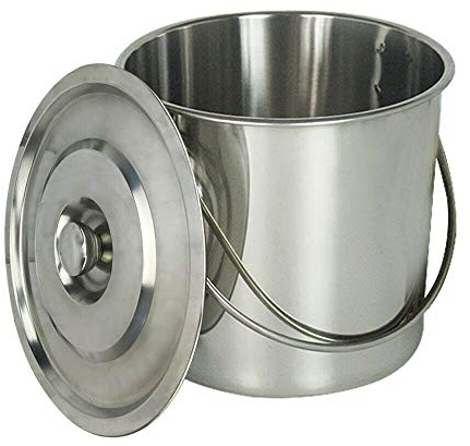 WindWilder 12L Edelstahl Eimer mit Deckel Edelstahleimer Küche Eimer Edelstahl Milcheimer (12L)