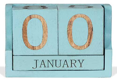 Ewiger Holzkalender, Schreibtisch-Kalenderblock, Büro-Schreibtisch-Dekoration
