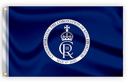 SHATCHI Drapeau du Jubilé de platine de la Queens - 152 x 91 cm - Avec emblème officiel du 70e anniversaire de mariage - Bannière géante PJ1021