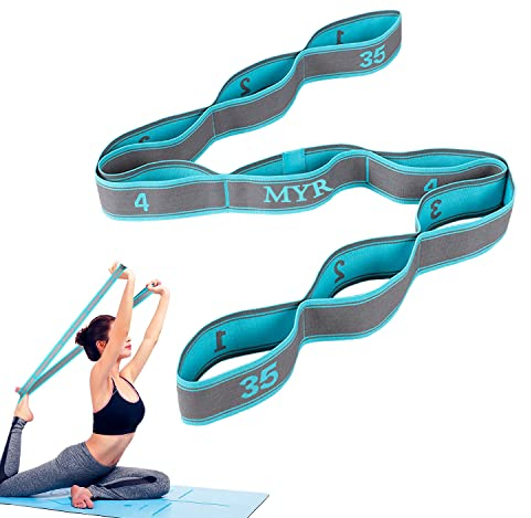 ZDNT Yoga Stretch Gurt Yogagurt mit 9 Schlaufen Dehnungsband Multifunktionaler Fitnessbänder Yoga Stretching Band Hochelastischer Gymnastikband für Trainingsband Fitnessband,Tanztraining,Gymnastik