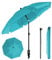 HOMEDEMO Parasol Plage Inclinable avec Revêtement Argenté, Protection Solaire UV50+, avec Pied d'Ancrage à Visser & Housse de Protection, pour Terrasse, Piscine, Marché, 200cm, Turquoise