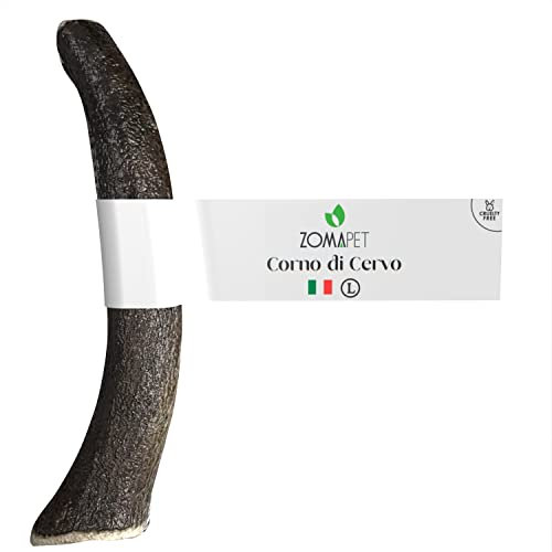 ZOMAPET Corno di Cervo per Cani 100% Cruelty Free, Osso di Cervo per Cani da Masticare 100% Naturale Senza Additivi Chimici - Giochi per Cani da mordere misura (L)