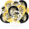 GoldRock Happy Birthday Ballon, 15 Stück Luftballons Geburtstag, Happy Birthday Luftballon Gold Schwarz, Ballons Geburtstag Set, Konfetti Geburtstagsballon Kinder Frau Mann für Party/Tisch Dekoration