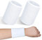 PROUSKY White Sweatband Wristbands, 2 Pieces Elastic Cotton Sports Wristbands for Men&Women, Absorbent Black Sports Wristbands for Basketball, Baseball,Football,Tennis,Running Sport(8x10cm)