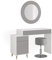 Vicco Schminktisch Arles, Kosmetiktisch mit Spiegel, Grau/Weiß, 120 cm mit Hocker