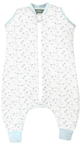 molis&co - Baby Schlafsack mit Füßen - Ideal für Frühling und Herbst - Babyschlafsack mit Füßen 1 tog - Leicht gepolstert - 100% Baumwolle (Oeko-TEX 100), Premium Qualität - Blue Lily (80 cm)