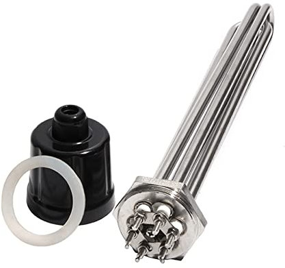 DHVIJA 1 1/2 BSP/DN40 All 304SUS Tubular Immersion Heater With Grounding Screw 220V/380V Heating Element For Water/Oil joyous (Size : 220V, Color : 6KW 250mm 304SUS)