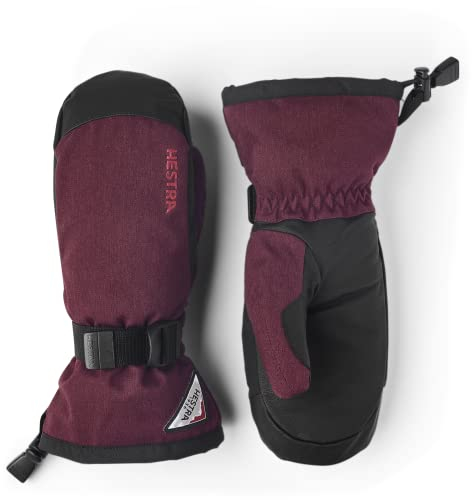 HESTRA Unisex Powder Gauntlet Mitt I Leder-Fäustling für den Alltag im Winter und Ski Alpin - Bordeaux - 7