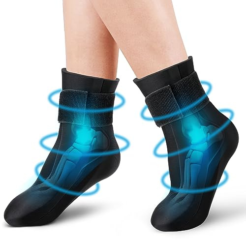 Tolaccea Kühlende Socken – Wiederverwendbare Fuß-Kältepackung mit Gel für Entspannung & Wellness – Kälte- & Wärmetherapie-Socke für Zuhause & Freizeit (2 Pack, M)