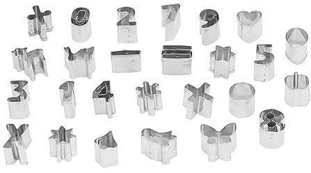 Molde Pequeño para Hornear de Acero Inoxidable, 26 uds., Aperitivos de Chocolate, Pastel, Pan, Galleta, Molde con Patrón de Números