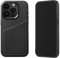 Mujjo Leather Wallet Phone Case - Fits iPhone 15 Pro - MagSafe Compatible - Premium Leather - Holds 3 Cards - Enhanced Protection - Made From Recycled Materials - Slim Profile - Black
