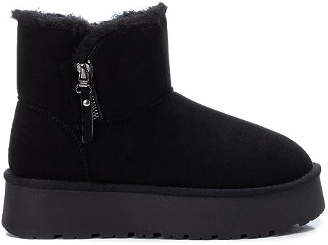 XTI Damen-Stiefel mit Reißverschluss, Farbe: Schwarz, Größe 41, Schwarz , 37 EU