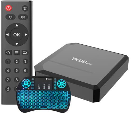CHROX Android 13.0 TV Box, 2G RAM 16G ROM H618 with Dual 2.4G/5.8G Wifi, BT 5.0+ Quad-Core 64 Bits 4K UHD H.265 Ethernet LAN 3D Set Top TV Box with Mini Wireless Keyboard