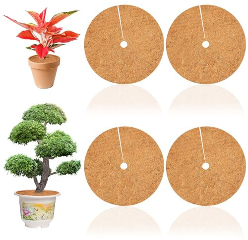 40cm Kokosmatten, 4 Stück Winterschutz Kokosmatte, Kokos Mulchscheibe, Kokos Pflanzenschutz, Winterschutz Kokos, Kokosscheibe Pflanzen, Nachhaltig Pflanzenschutz Frostschutz Kälteschutz Schutz Nässe