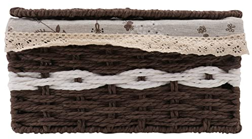 KOMBIUDA 1Stk Aufbewahrungskorb aus Rattan dekorative Organisationskörbe Rattan-Brustkorb bisschen Körbe für Kinder Aufbewahrungsbehälter für Spielzeug Organizer- Schreibtisch